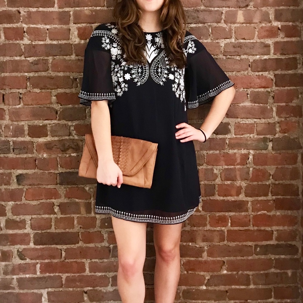 French Connection Navy Floral Boho Dress